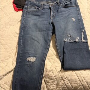 Time and Tru Women's Skinny Jeans in Distressed Blue